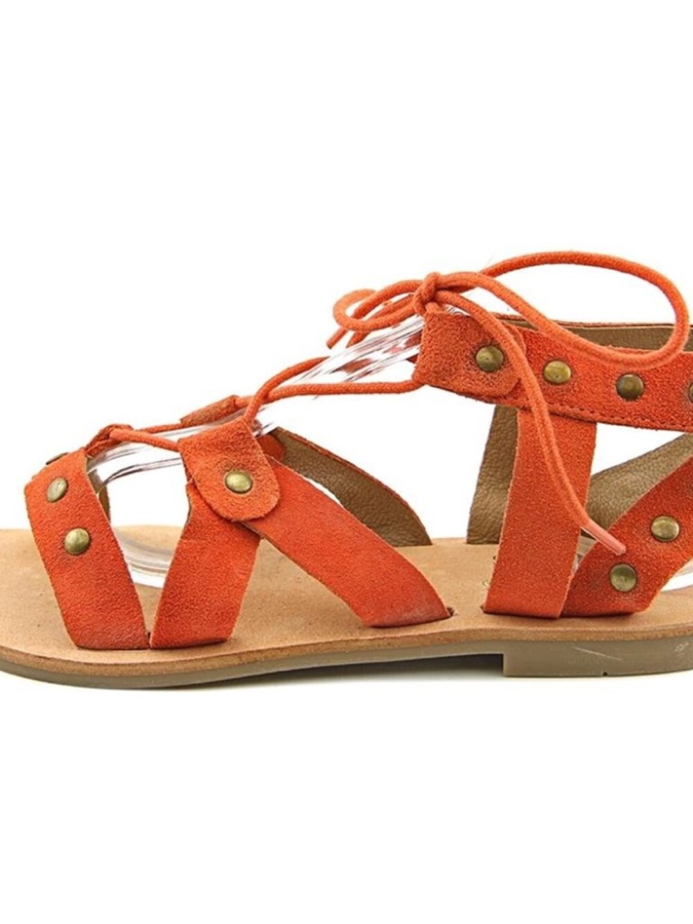 NIB Diba Zig Zag Burnt Orange Gladiator Boho Suede Sandal Size 7